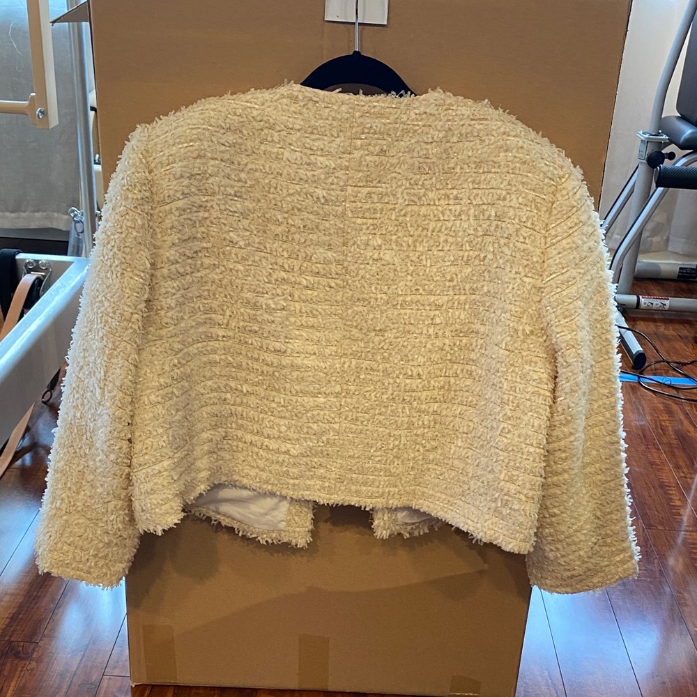 H&M Cream Bouclé Open-Front Jacket - Picture 7 of 11